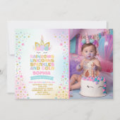 Invitation Partie magique de licorne d'invitation (Devant)