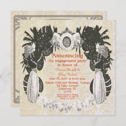 Invitation Partie maure faite sur commande de salon de (Devant / Derrière)