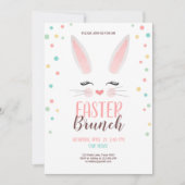 Invitation Partie mignonne de brunch de Pâques de lapin de (Devant)