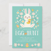 Invitation Partie mignonne de chasse à oeuf de pâques de (Devant)