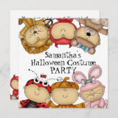 Invitation Partie mignonne de costume de Halloween de bébés (Devant / Derrière)