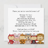 Invitation Partie mignonne de costume de Halloween de bébés (Dos)