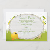 Invitation Partie mignonne de Pâques de poussins, d'oeufs et (Dos)