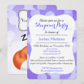 Invitation Partie mignonne de sleepover de renard rouge de (Devant / Derrière)