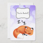Invitation Partie mignonne de sleepover de renard rouge de (Dos)