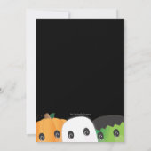 Invitation Partie mignonne éffrayante de Halloween de tête de (Dos)