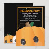 Invitation Partie mignonne éffrayante de Halloween de tête de (Devant / Derrière)