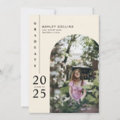 Invitation Partie minimaliste de photo d'arc neutre (Devant)