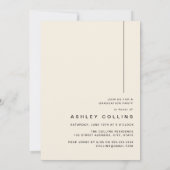 Invitation Partie minimaliste de photo d'arc neutre (Dos)