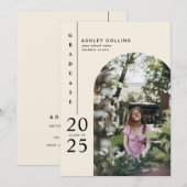 Invitation Partie minimaliste de photo d'arc neutre (Devant / Derrière)