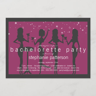 Invitation Partie moderne de Bachelorette de cocktail de