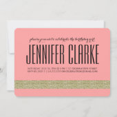 INVITATION PARTIE MODERNE DE SWEET SIXTEEN DE CORAIL DES (Dos)