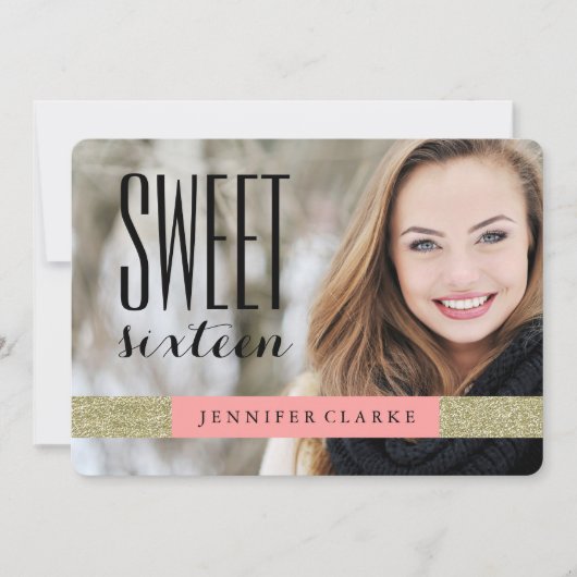 INVITATION PARTIE MODERNE DE SWEET SIXTEEN DE CORAIL DES (Devant)