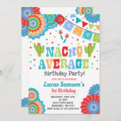 Invitation Partie moyenne de ęr d'anniversaire de fiesta (Devant / Derrière)