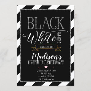 Invitation Partie noire et blanche