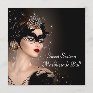 Invitation Partie noire et blanche de mascarade