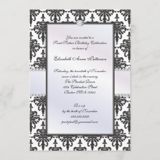 Invitation Partie noire et blanche intemporelle du bonbon 16