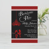 Invitation Partie noire et rouge de Bachelorette de lustre de (Debout devant)