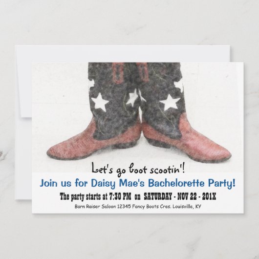 Invitation Partie occidentale de Bachelorette d'Américain de (Devant)