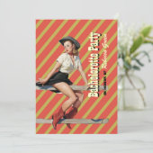 Invitation partie occidentale de bachelorette de rétro (Debout devant)