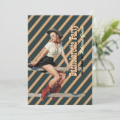 Invitation partie occidentale de bachelorette de rétro (Debout devant)