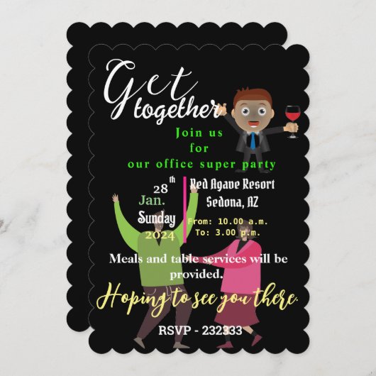 Invitation Partie Office (Devant / Derrière)