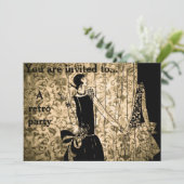 Invitation Partie orientée de damassé des rétros années 1930 (Debout devant)