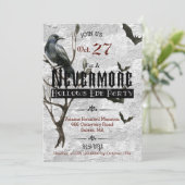 Invitation Partie plus jamais Halloween d'aquarelle de Raven (Debout devant)