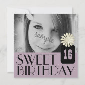 Invitation Partie pourpre de bonbon seizième pour des filles (Devant)