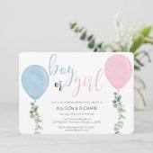 Invitation Partie révélatrice de l'aquarelle de ballon (Debout devant)