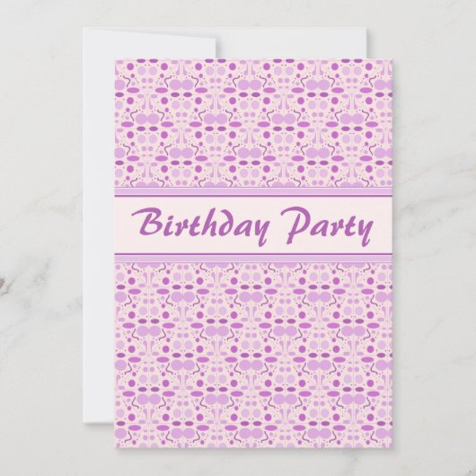 Invitation Partie rose de point de polka d'anniversaire de (Devant)
