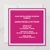 Invitation Partie rose uniforme de point du Jersey de fille (Dos)