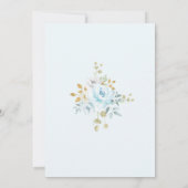 Invitation Partie sauvage anniversaire floral bleu (Dos)