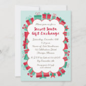 Invitation Partie secrète d'échange de cadeau de Père Noël (Devant)