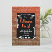 Invitation Partie Skeleton Halloween (Debout devant)
