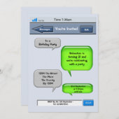 Invitation Partie Texte du téléphone portable (Devant / Derrière)