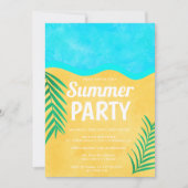 Invitation Partie tropicale d'été d'amusement de palmier de (Devant)