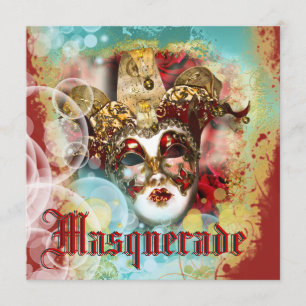 Invitation Partie vénitienne de mardi gras de mascarade de