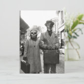 Invitation Partie vintage bizarre de Halloween de couples (Debout devant)