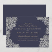 Invitation Partie vintage de l'engagement dentelle (Devant / Derrière)