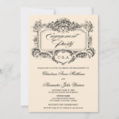 Invitation Partie vintage d'engagement (Devant)