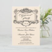 Invitation Partie vintage d'engagement (Debout devant)