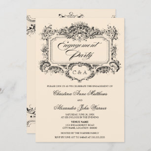 Invitation Partie vintage d'engagement