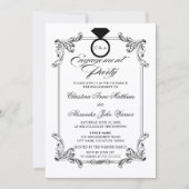 Invitation Partie vintage d'engagement (Devant)