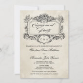 Invitation Partie vintage d'engagement (Devant)