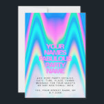 Invitation Partie Y2K Holographique Neon Personnalisé<br><div class="desc">Personnalisé Neon Holographic Iridescente Y2K Universal Party Invitation cartes montrant l'arrière - plan lumineux abstrait vaporwave ainsi que votre texte personnalisé et le nom du parti. Idéal pour les invitations d'anniversaire,  les invitations de douches pour bébé,  quinceanera,  les invitations sucrées de 16 fêtes et toute fête colorée.</div>
