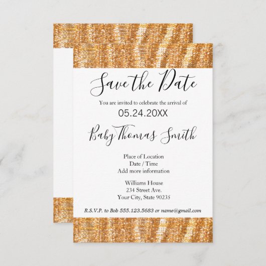 Invitation Parties scintillant (Devant / Derrière)