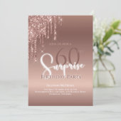 Invitation Parties scintillant 60e anniversaire Glam Pink Whi (Debout devant)