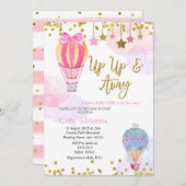 Invitation Parties scintillant à air chaud Star Baby shower p (Devant / Derrière)