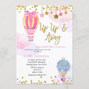 Invitation Parties scintillant à air chaud Star Baby shower p